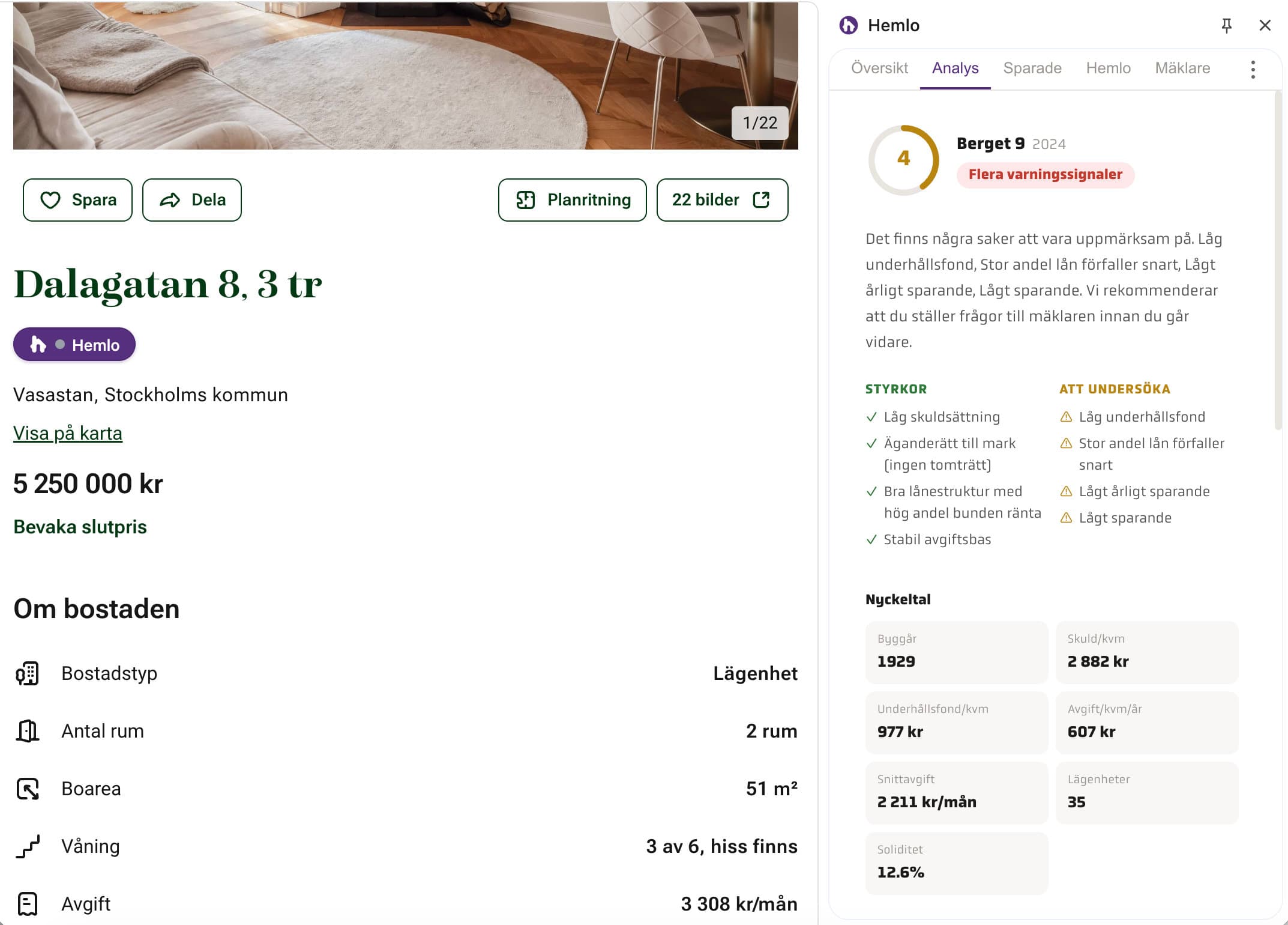 Get instant insights on Hemnet listings with our Chrome extension